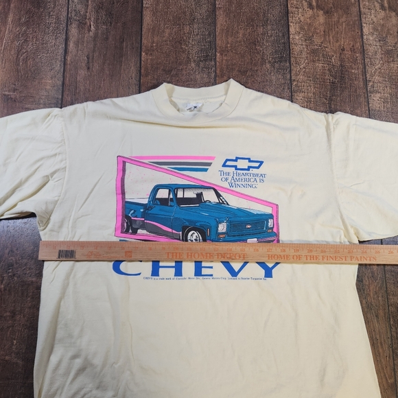 Vintage Starter Chevrolet Heartbeat Of America Chevy Truck Neon 80s 90s T-Shirt - Picture 5 of 7